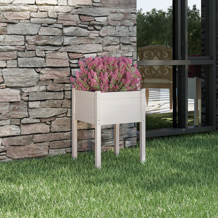 plantekasse 50x50x70 cm massivt fyrretræ hvid