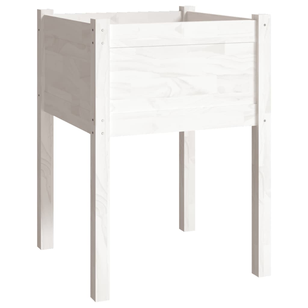 plantekasser 2 stk. 50x50x70 cm massivt fyrretræ hvid