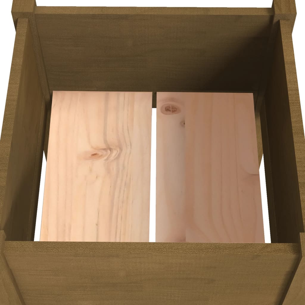plantekasser 2 stk. 50x50x70 cm massivt fyrretræ gyldenbrun