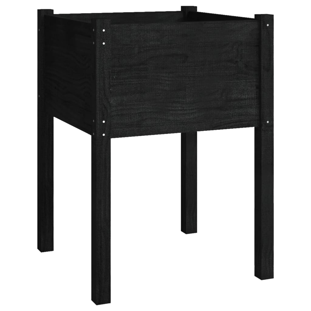 plantekasse 50x50x70 cm massivt fyrretræ sort