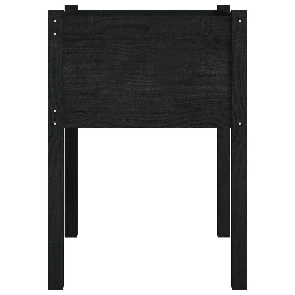 plantekasse 50x50x70 cm massivt fyrretræ sort