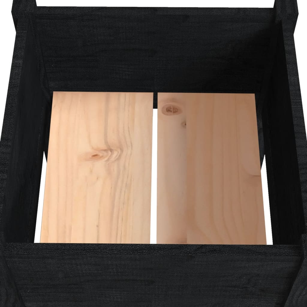 plantekasse 50x50x70 cm massivt fyrretræ sort