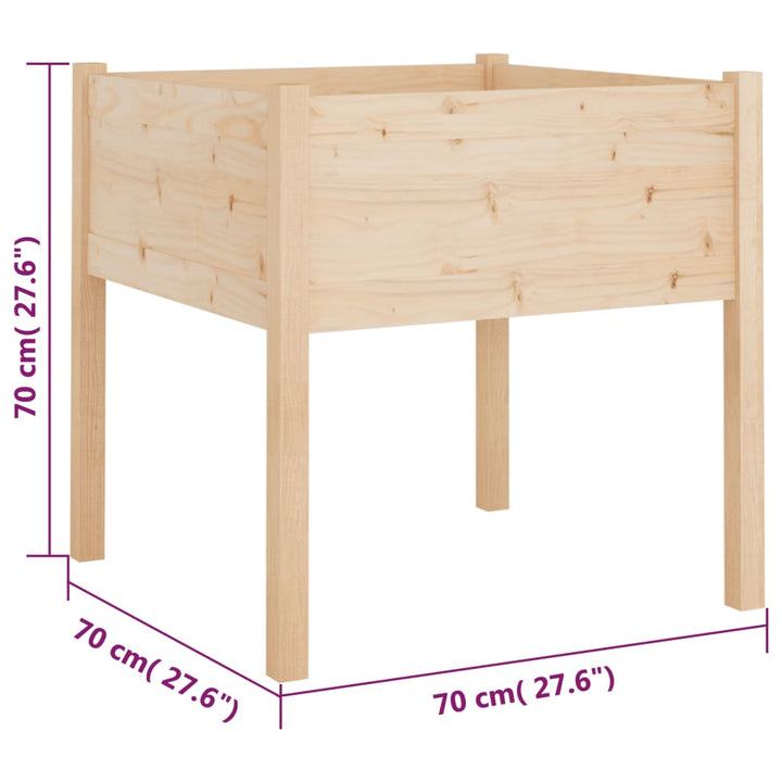 plantekasse 70x70x70 cm massivt fyrretræ