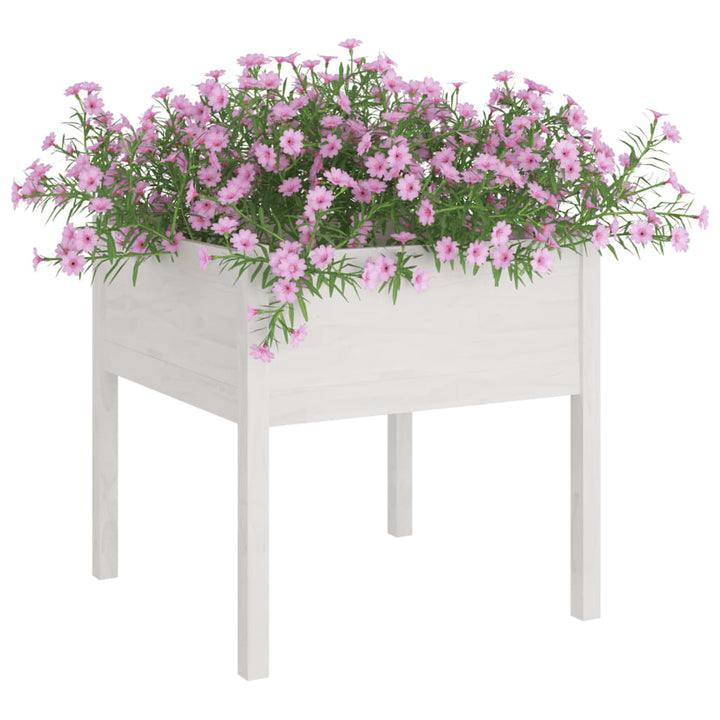 plantekasse 70x70x70 cm massivt fyrretræ hvid