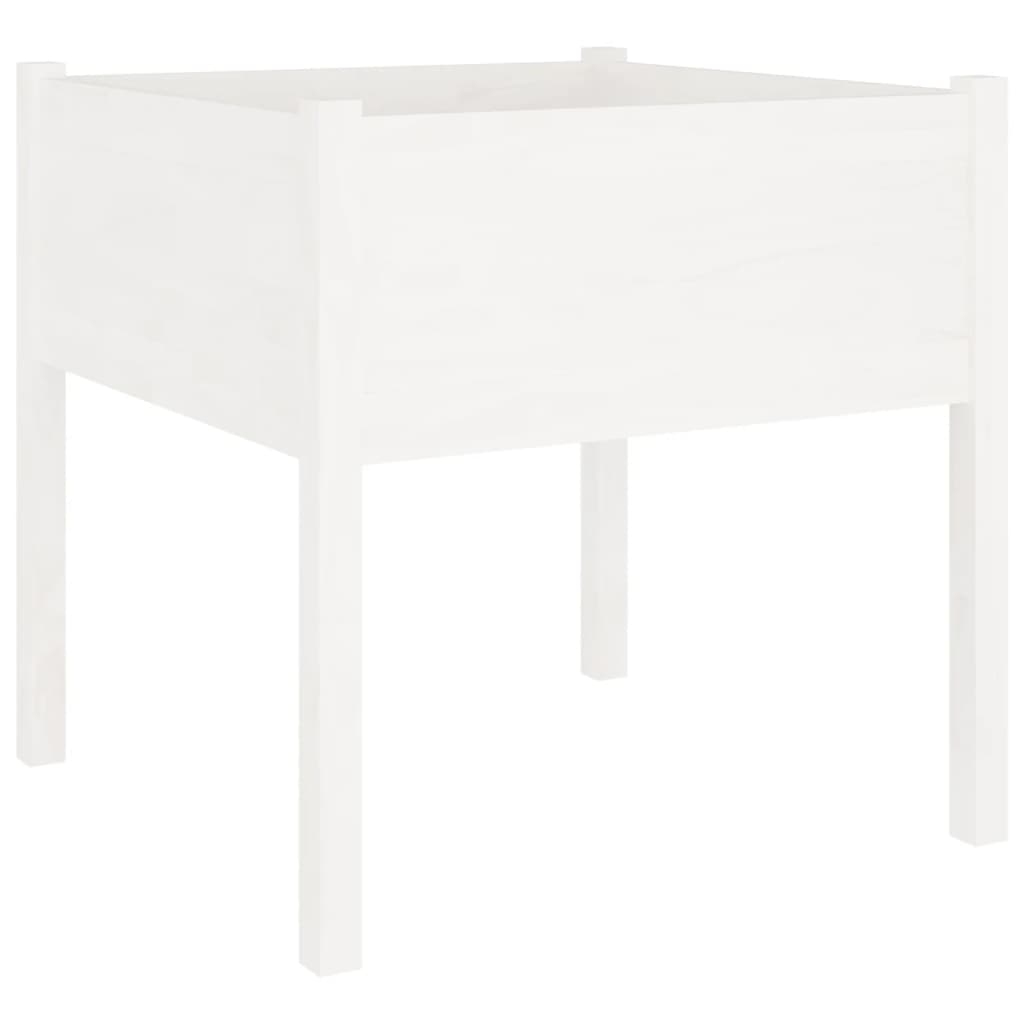 plantekasser 2 stk. 70x70x70 cm massivt fyrretræ hvid