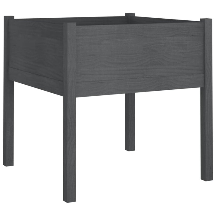 plantekasser 2 stk. 70x70x70 cm massivt fyrretræ grå