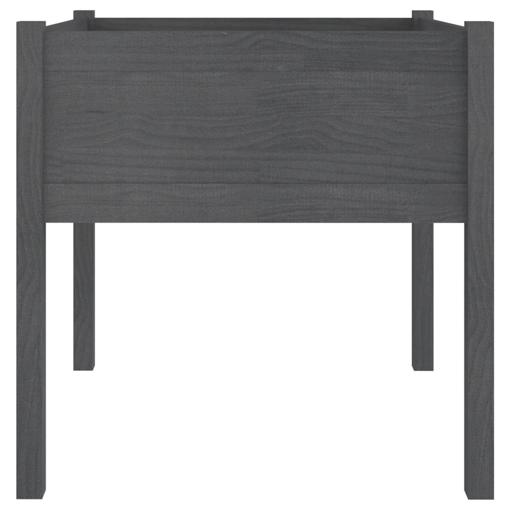 plantekasser 2 stk. 70x70x70 cm massivt fyrretræ grå