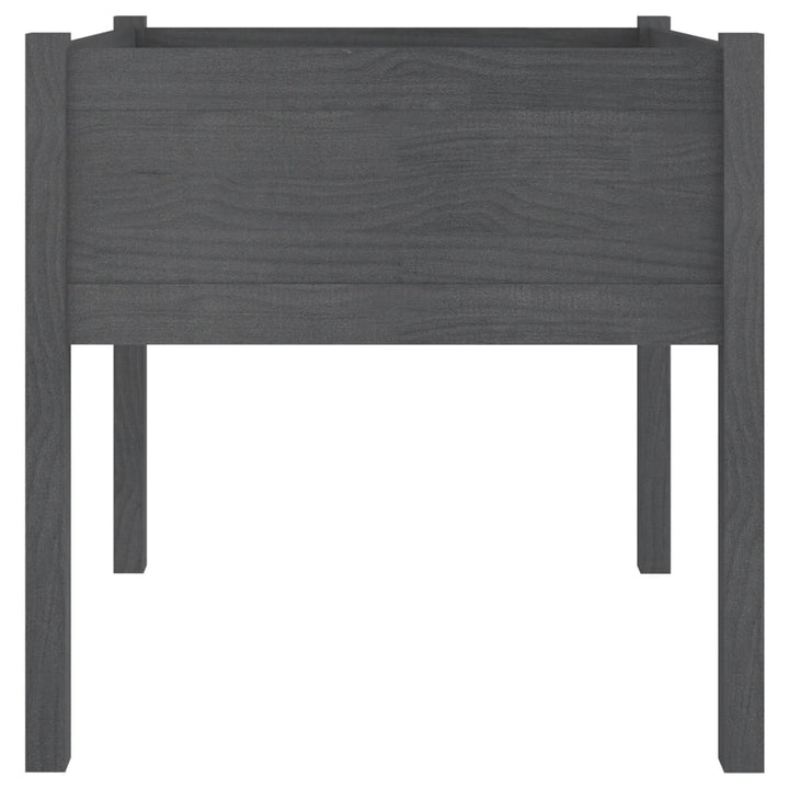 plantekasser 2 stk. 70x70x70 cm massivt fyrretræ grå