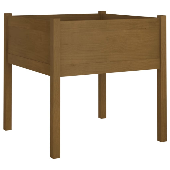 plantekasser 2 stk. 70x70x70 cm massivt fyrretræ gyldenbrun