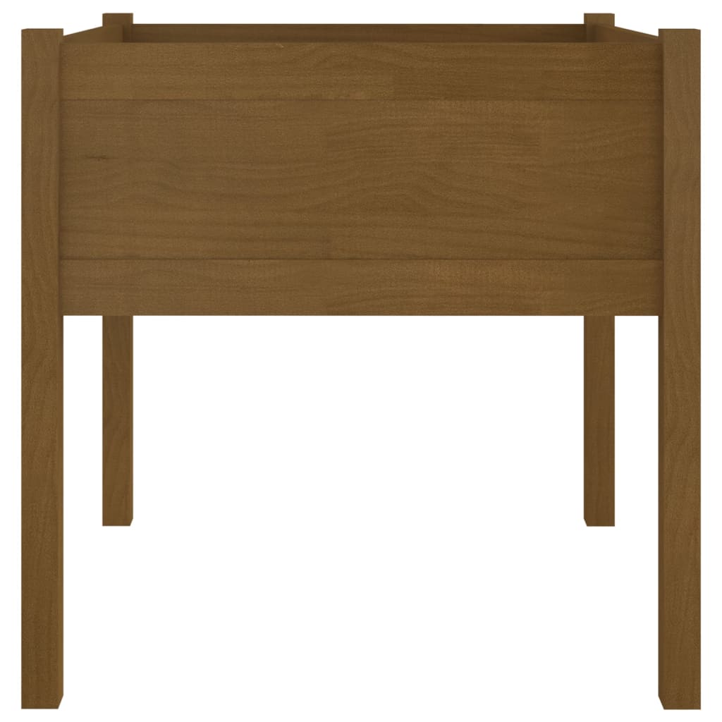 plantekasser 2 stk. 70x70x70 cm massivt fyrretræ gyldenbrun
