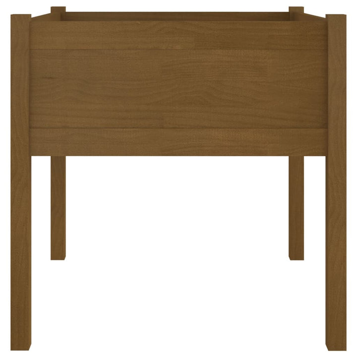 plantekasser 2 stk. 70x70x70 cm massivt fyrretræ gyldenbrun