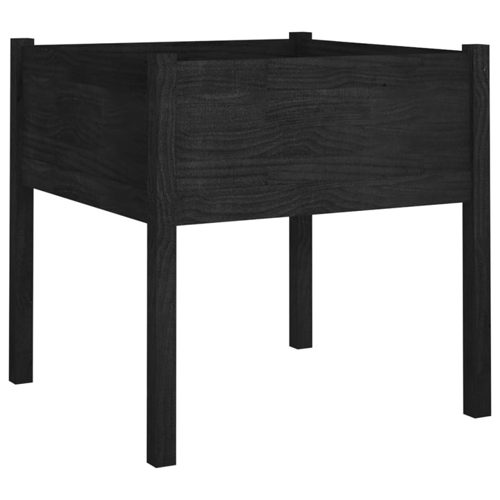 plantekasse 70x70x70 cm massivt fyrretræ sort