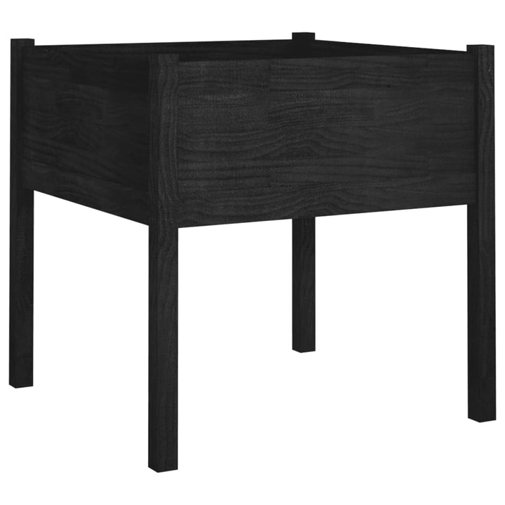 plantekasser 2 stk. 70x70x70 cm massivt fyrretræ sort