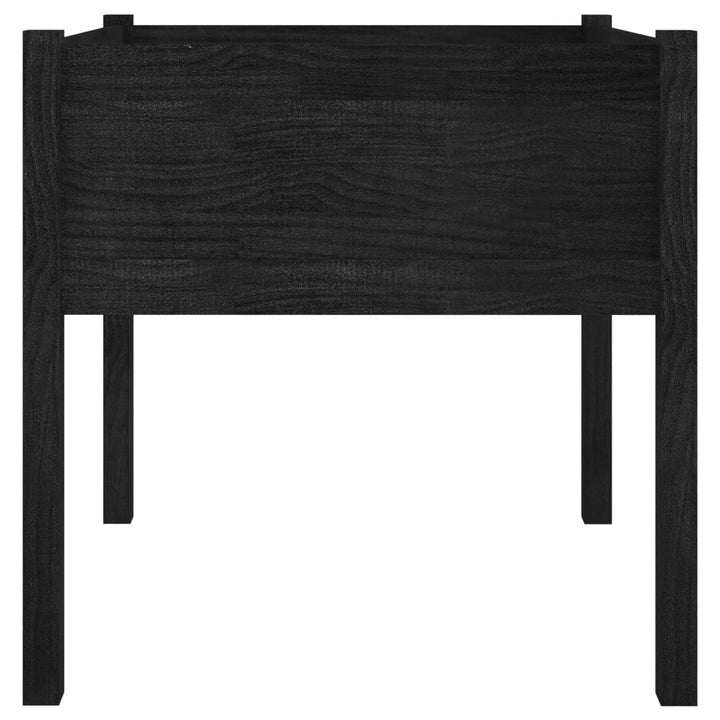 plantekasser 2 stk. 70x70x70 cm massivt fyrretræ sort