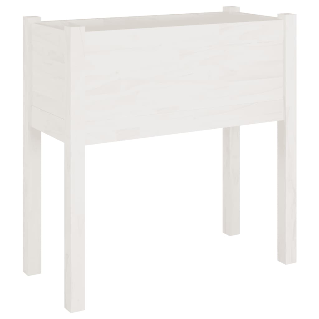 plantekasser 2 stk. 70x31x70 cm massivt fyrretræ hvid