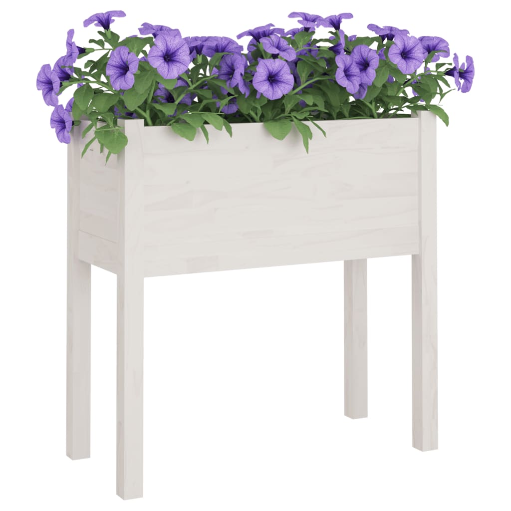 plantekasser 2 stk. 70x31x70 cm massivt fyrretræ hvid