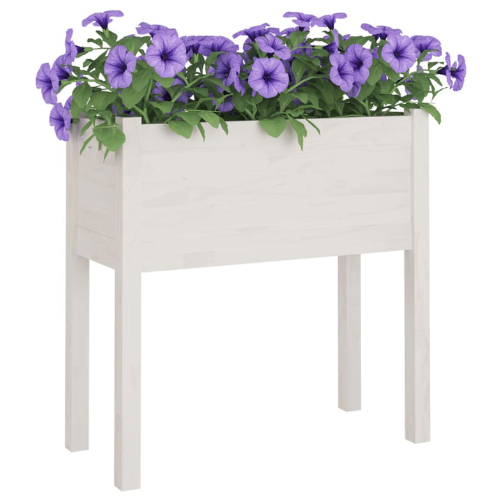 plantekasser 2 stk. 70x31x70 cm massivt fyrretræ hvid
