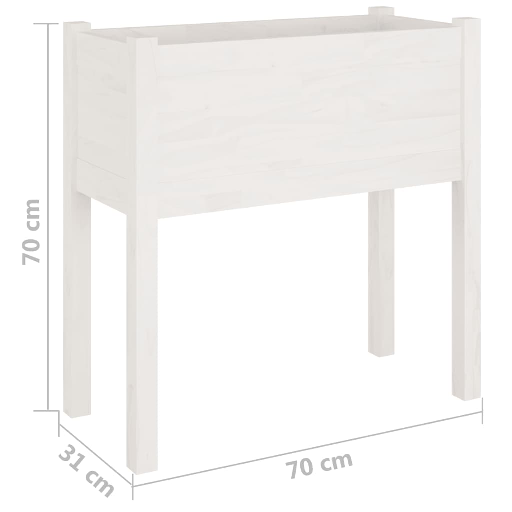 plantekasser 2 stk. 70x31x70 cm massivt fyrretræ hvid