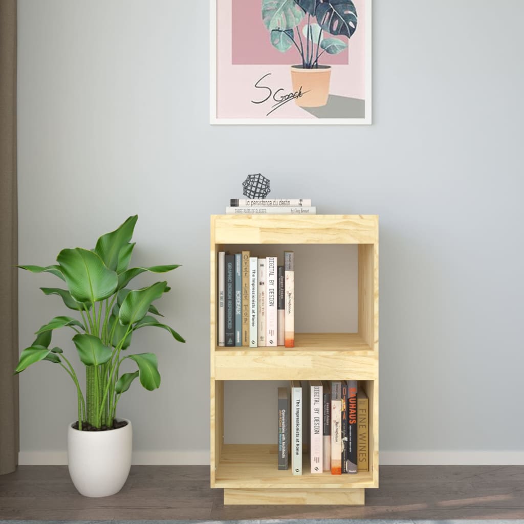 bogreol 40x35x71 cm massivt fyrretræ