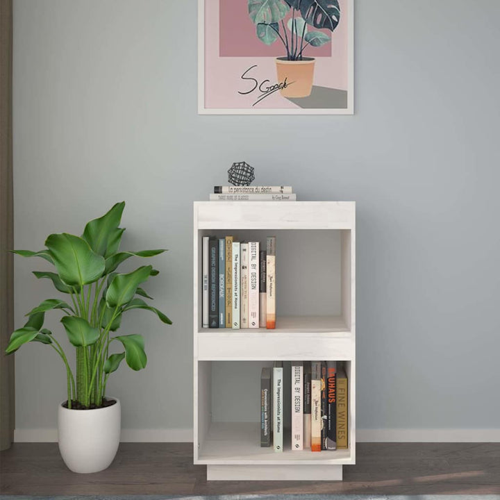 bogreol 40x35x71 cm massivt fyrretræ hvid