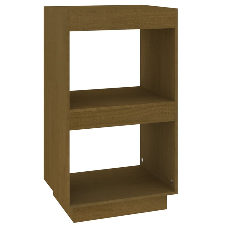 bogreol 40x35x71 cm massivt fyrretræ gyldenbrun