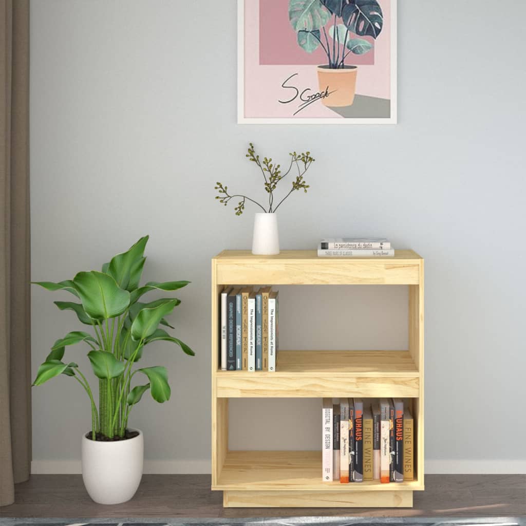 bogreol 60x35x71 cm massivt fyrretræ