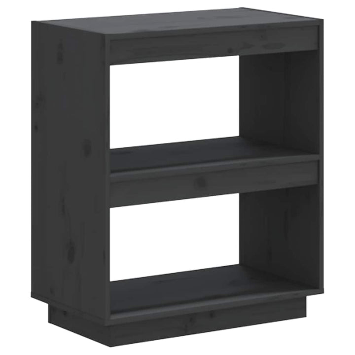 bogreol 60x35x71 cm massivt fyrretræ grå