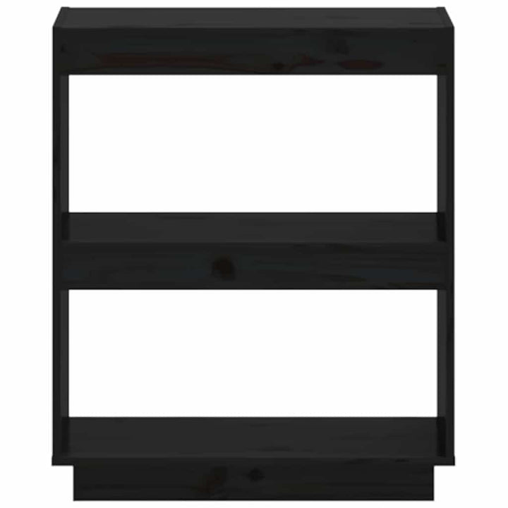 bogreol 60x35x71 cm massivt fyrretræ sort