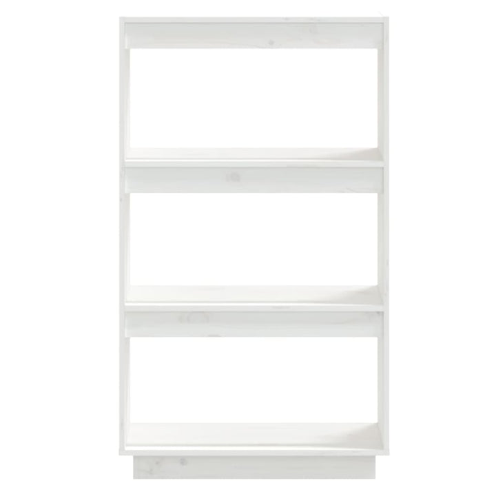 bogreol/rumdeler 60x35x103 cm massivt fyrretræ hvid