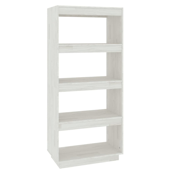 bogreol/rumdeler 60x35x135 cm massivt fyrretræ hvid