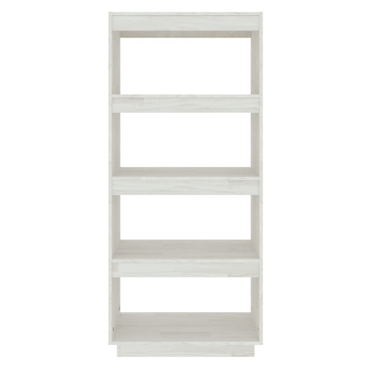 bogreol/rumdeler 60x35x135 cm massivt fyrretræ hvid