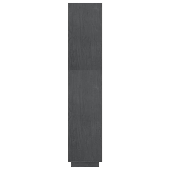 bogreol/rumdeler 60x35x167 cm massivt fyrretræ grå