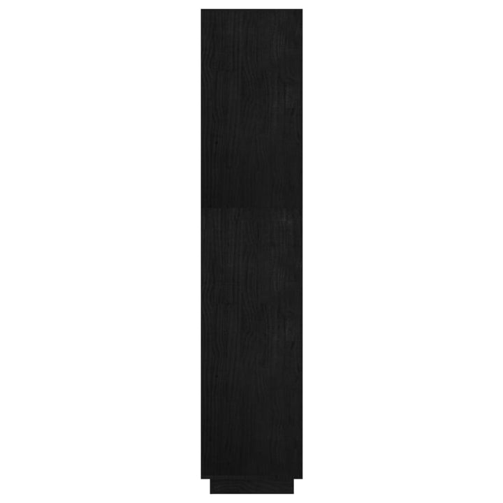 bogreol/rumdeler 60x35x167 cm massivt fyrretræ sort