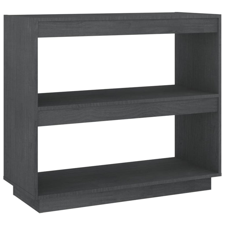 bogreol 80x35x71 cm massivt fyrretræ grå