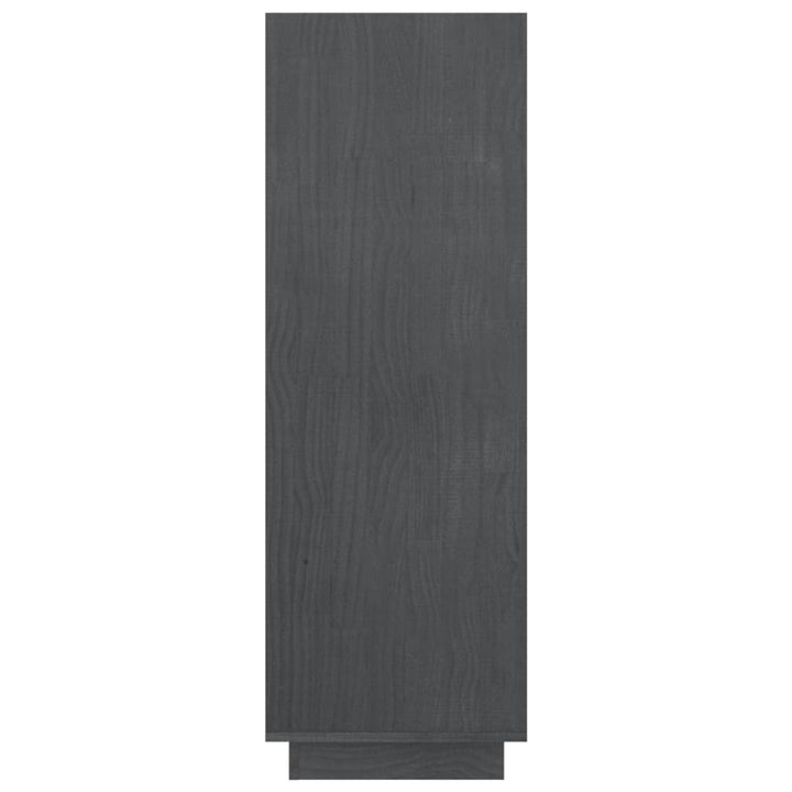 bogreol/rumdeler 80x35x103 cm massivt fyrretræ grå