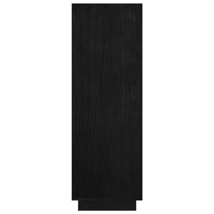 bogreol/rumdeler 80x35x103 cm massivt fyrretræ sort