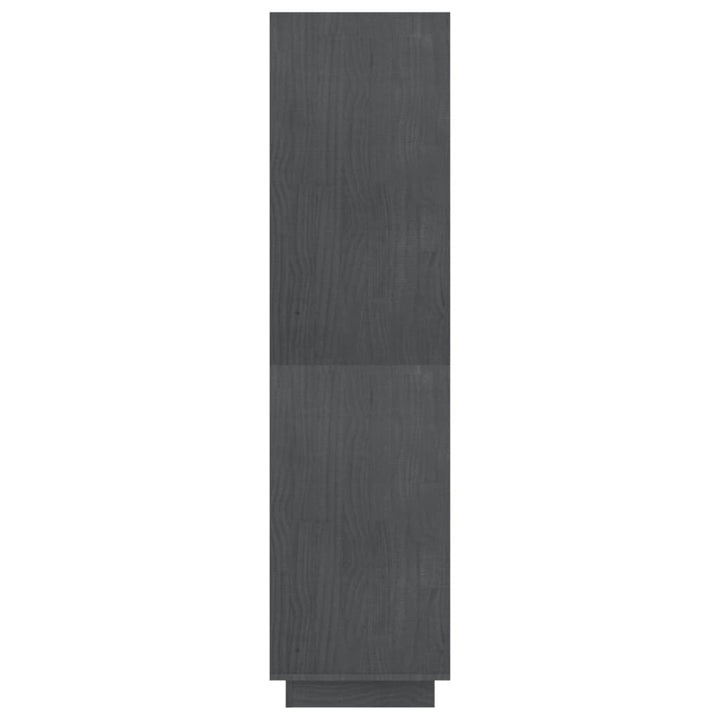bogreol/rumdeler 80x35x135 cm massivt fyrretræ grå