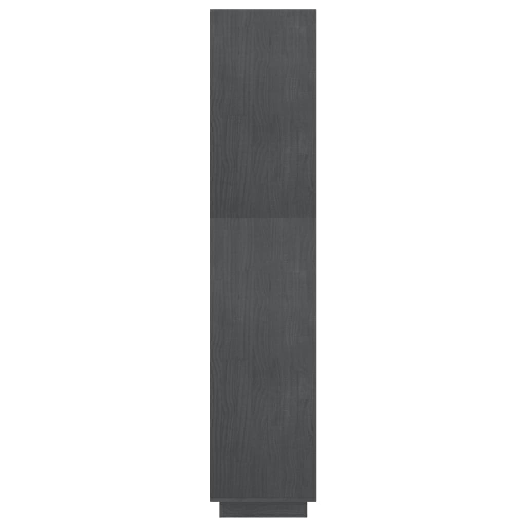 bogreol/rumdeler 80x35x167 cm massivt fyrretræ grå