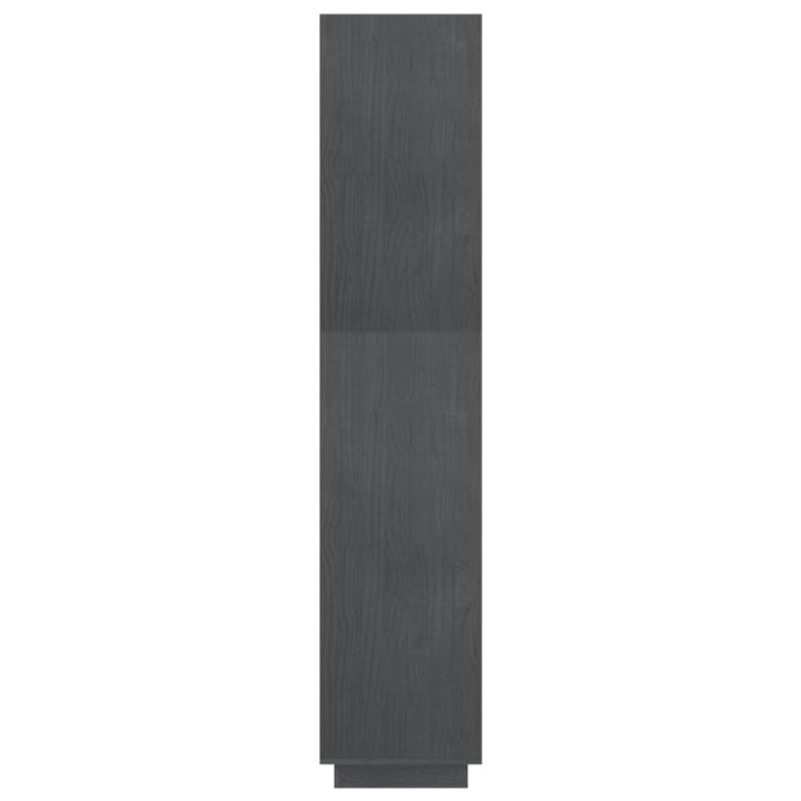 bogreol/rumdeler 80x35x167 cm massivt fyrretræ grå