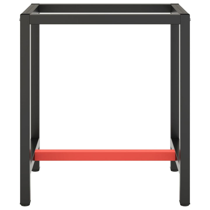stel til arbejdsbænk 70x50x79 cm metal mat sort og mat rød
