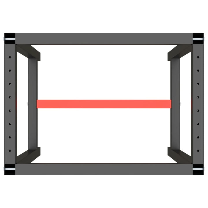 stel til arbejdsbænk 70x50x79 cm metal mat sort og mat rød