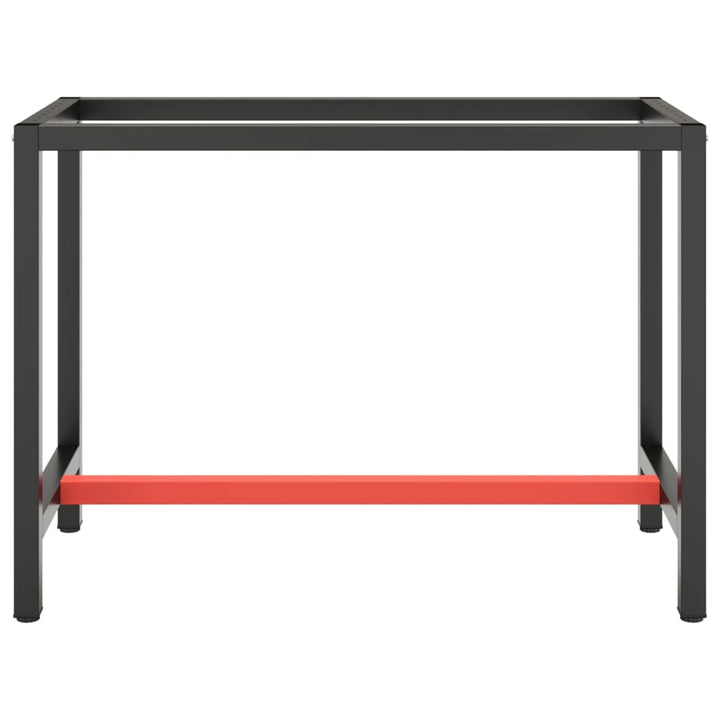 stel til arbejdsbænk 110x50x79 cm metal mat sort og mat rød