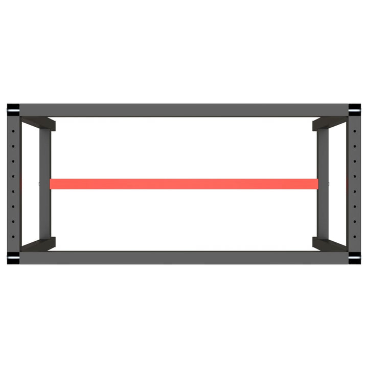 stel til arbejdsbænk 110x50x79 cm metal mat sort og mat rød