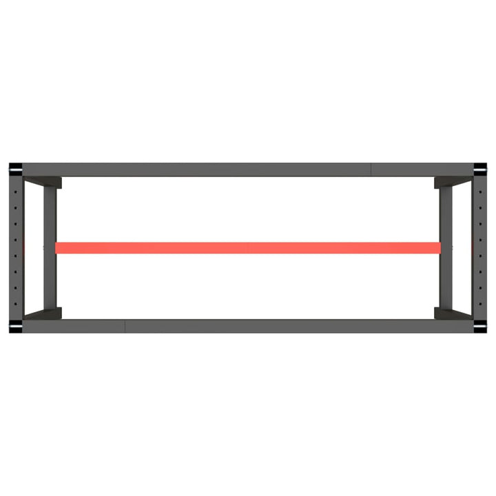 stel til arbejdsbænk 140x50x79 cm metal mat sort og mat rød