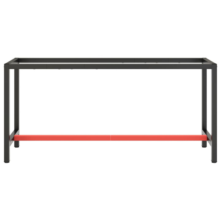 stel til arbejdsbænk 170x50x79 cm metal mat sort og mat rød