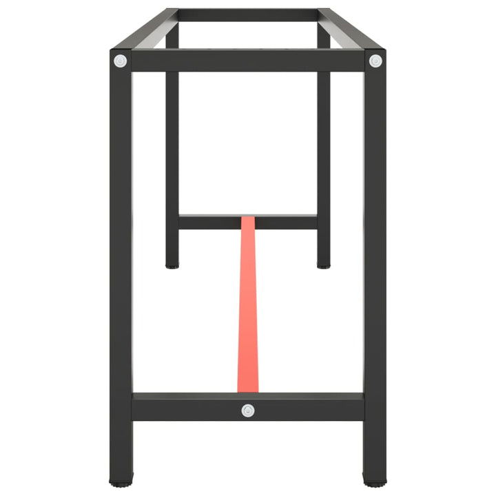stel til arbejdsbænk 170x50x79 cm metal mat sort og mat rød