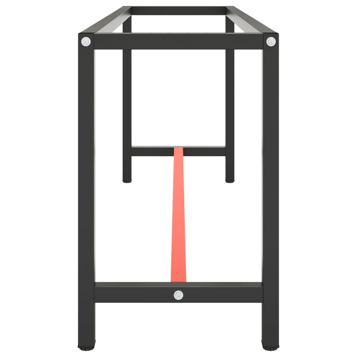 stel til arbejdsbænk 190x50x79 cm metal mat sort og mat rød