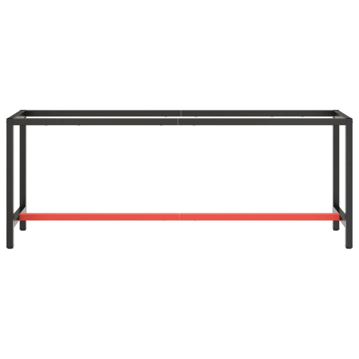stel til arbejdsbænk 210x50x79 cm metal mat sort og mat rød