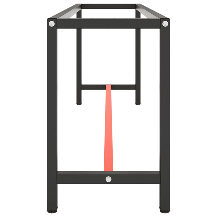 stel til arbejdsbænk 210x50x79 cm metal mat sort og mat rød