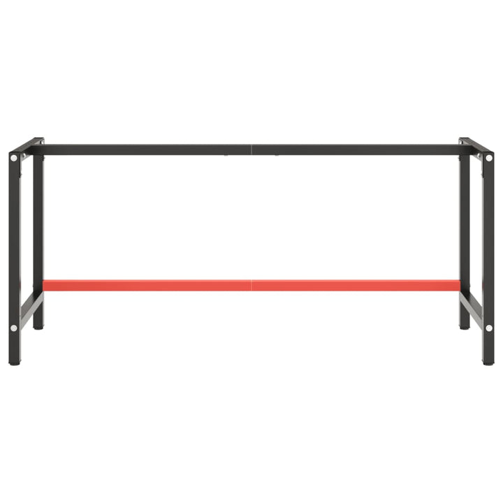 stel til arbejdsbænk 180x57x79 cm metal mat sort og mat rød